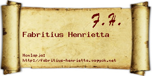 Fabritius Henrietta névjegykártya